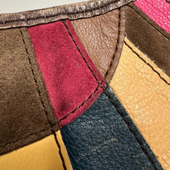 Lucky Brand Leather Patchwork Shoulder Hobo Bag - Picture 14 of 16